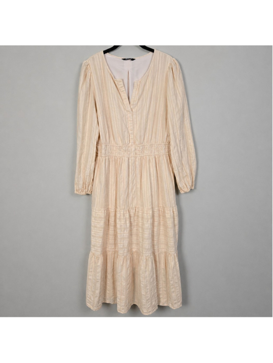 Btfbm Dresses & Skirts - BTFBM Womens Embroidered Tiered Maxi Dress XL Beige Cottagecore Peasant Boho